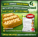 Afrimash broiler promo -Buy 5 Cartons of Afrimash Broiler – Get 1 Sachet of Anti-Cocci (Limited Time Offer)